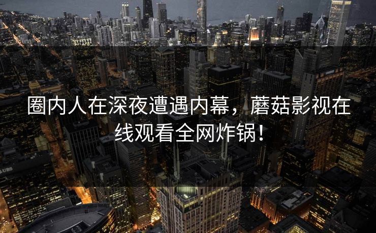 圈内人在深夜遭遇内幕，蘑菇影视在线观看全网炸锅！