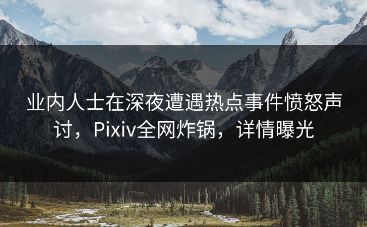 业内人士在深夜遭遇热点事件愤怒声讨，Pixiv全网炸锅，详情曝光