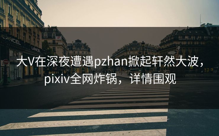 大V在深夜遭遇pzhan掀起轩然大波，pixiv全网炸锅，详情围观