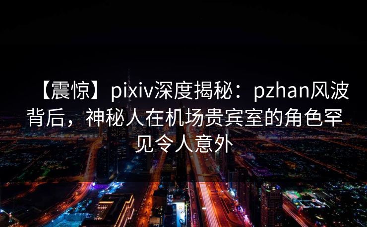 【震惊】pixiv深度揭秘：pzhan风波背后，神秘人在机场贵宾室的角色罕见令人意外