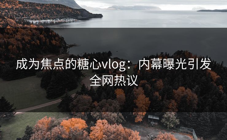 成为焦点的糖心vlog：内幕曝光引发全网热议