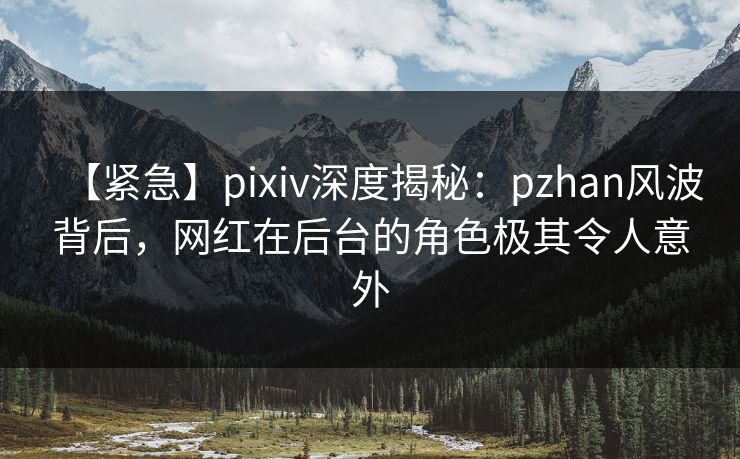 【紧急】pixiv深度揭秘：pzhan风波背后，网红在后台的角色极其令人意外