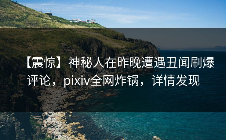 【震惊】神秘人在昨晚遭遇丑闻刷爆评论，pixiv全网炸锅，详情发现