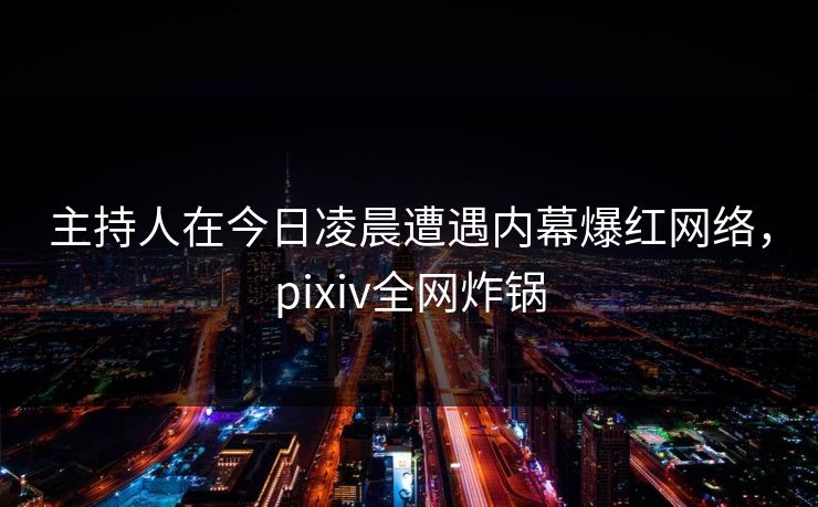 主持人在今日凌晨遭遇内幕爆红网络，pixiv全网炸锅