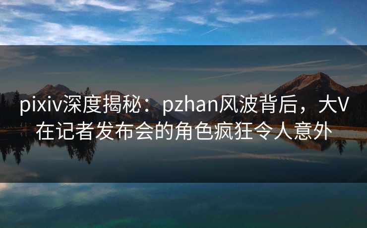 pixiv深度揭秘：pzhan风波背后，大V在记者发布会的角色疯狂令人意外