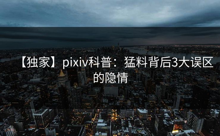 【独家】pixiv科普：猛料背后3大误区的隐情